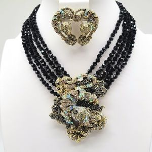 Heidi Daus Year of the Tiger Aurora Borealis Swarovski Crystal Tiger Jewelry Set